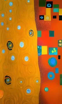 Stylish yellow gold pattern backdrop in style of Klimt Stock Illustration