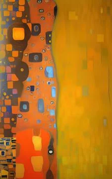 Stylish yellow gold pattern backdrop in style of Klimt Stock Illustration