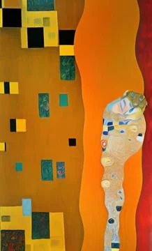 Stylish yellow gold pattern backdrop in style of Klimt Stock Illustration