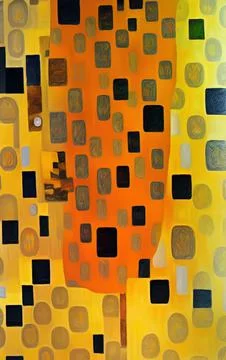 Stylish yellow gold pattern backdrop in style of Klimt Stock Illustration