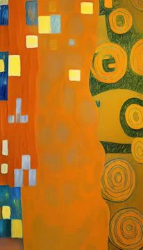 Stylish yellow gold pattern backdrop in style of Klimt Stock Illustration