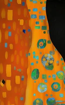 Stylish yellow gold pattern backdrop in style of Klimt Stock Illustration