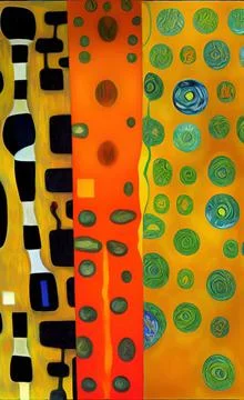 Stylish yellow gold pattern backdrop in style of Klimt Stock Illustration