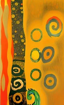 Stylish yellow gold pattern backdrop in style of Klimt Stock Illustration