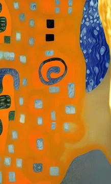 Stylish yellow gold pattern backdrop in style of Klimt Stock Illustration