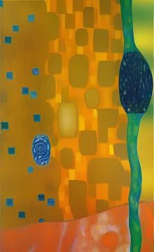 Stylish yellow gold pattern backdrop in style of Klimt Stock Illustration