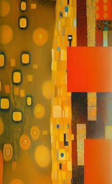 Stylish yellow gold pattern backdrop in style of Klimt Stock Illustration