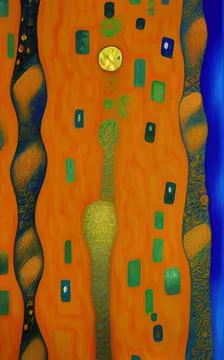 Stylish yellow gold pattern backdrop in style of Klimt Stock Illustration