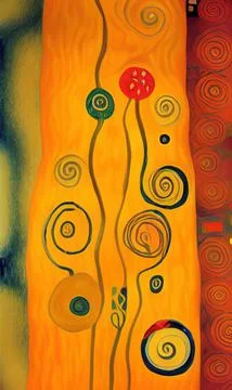 Stylish yellow gold pattern backdrop in style of Klimt Stock Illustration