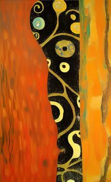 Stylish yellow gold pattern backdrop in style of Klimt Stock Illustration