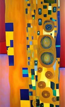 Stylish yellow gold pattern backdrop in style of Klimt Stock Illustration