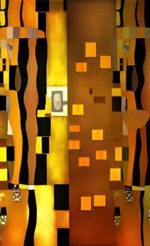 Stylish yellow gold pattern backdrop in style of Klimt Stock Illustration