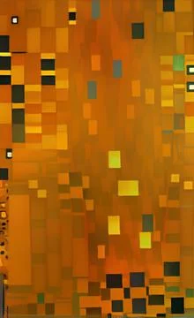 Stylish yellow gold pattern backdrop in style of Klimt Stock Illustration