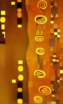 Stylish yellow gold pattern backdrop in style of Klimt Stock Illustration