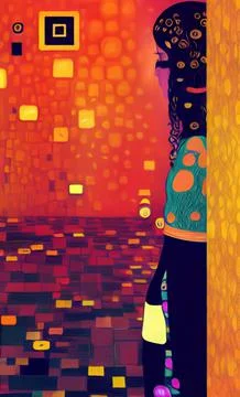 Stylish yellow gold pattern backdrop in style of Klimt Stock Illustration