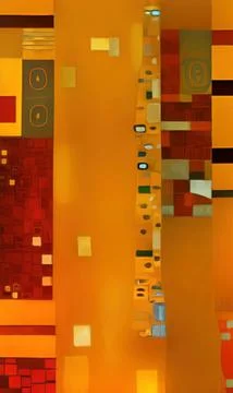 Stylish yellow gold pattern backdrop in style of Klimt Stock Illustration