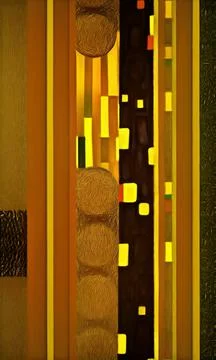 Stylish yellow gold pattern backdrop in style of Klimt Stock Illustration