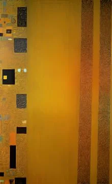 Stylish yellow gold pattern backdrop in style of Klimt Stock Illustration