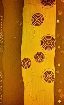 Stylish yellow gold pattern backdrop in style of Klimt Stock Illustration