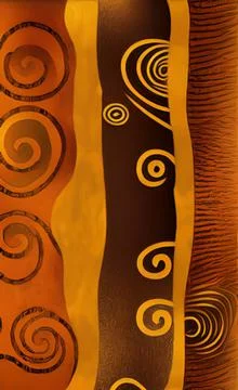 Stylish yellow gold pattern backdrop in style of Klimt Stock Illustration
