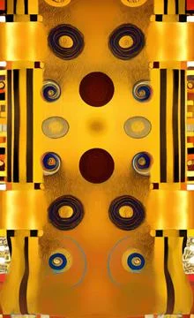 Stylish yellow gold pattern backdrop in style of Klimt Stock Illustration