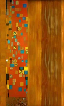 Stylish yellow gold pattern backdrop in style of Klimt Stock Illustration