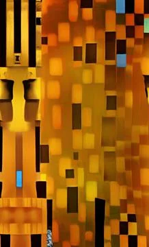 Stylish yellow gold pattern backdrop in style of Klimt Stock Illustration