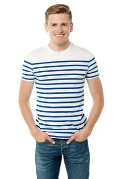 Stylish young guy posing casually Stock Photos