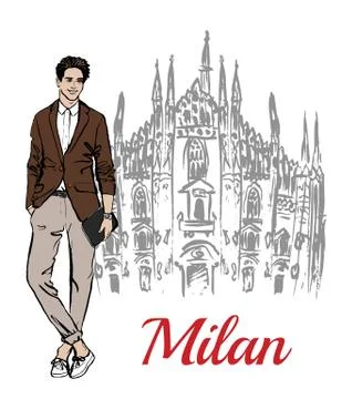 Stylish young man Stock Illustration