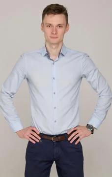 Stylish Young Man in Studio. Vertically Stock Photos