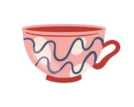Stylishly Crafted Decorative Tea Cup Featuring a OneofaKind Unique Design Stock Illustration