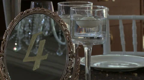 Stylishly decorated table for celebration Video stock 44791937