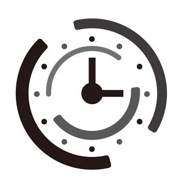 Stylishly designed clock icon. A vector icon perfect for representing time. Stock Illustration