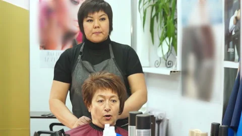 The stylist finished her work Stock Footage 88471305