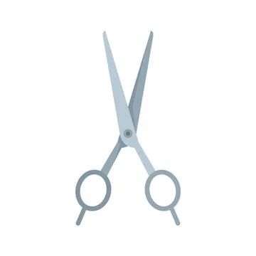 Stylist scissors icon flat isolated Stock Illustration