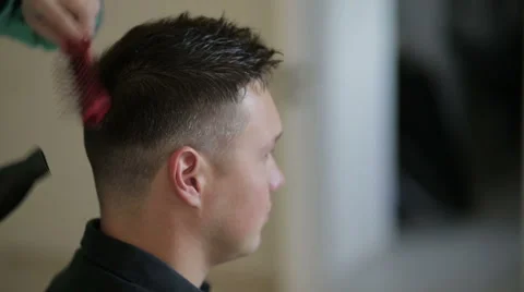 Stylist working with men. Stylist at work. Stock Footage 45151570