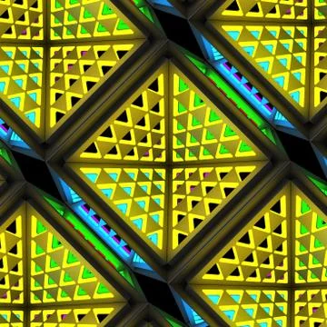 Stylistic abstract light background with a diverse geometric structure. 3D Stock Illustration