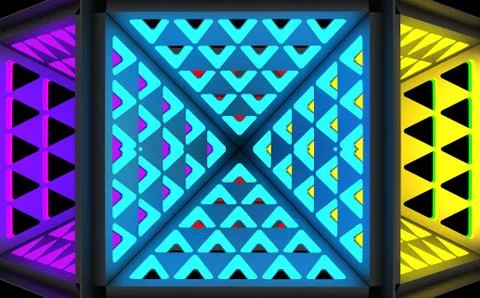Stylistic abstract light background with a diverse geometric structure. 3D Stock Illustration