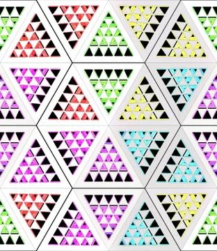 Stylistic abstract light background with a diverse geometric structure. 3D Stock Illustration