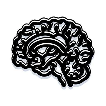 Stylistic brain illustration for mental intelligence and thought Stock Illustration