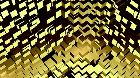 Stylistic Looping Golden Cubes Background Stock Footage 39932126