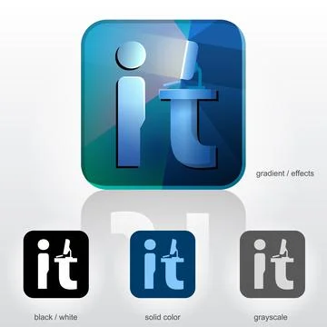 Stylization of abbreviation "IT" (information technology) Stock Illustration