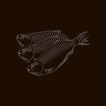 Stylization by hand drawing. Fish for beer vector isolated. Illustrazione stock