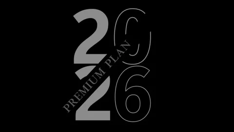 Stylized 2026 premium plan graphic animation, Minimal shape stylized 2026 t.. Video stock 329506444