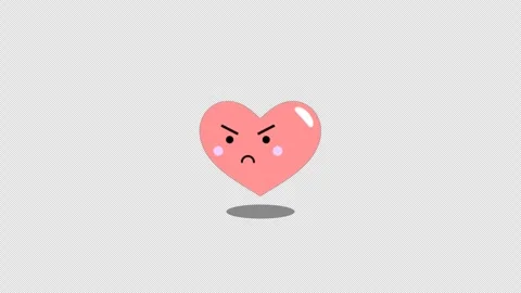 Stylized 2D Angry Mad Heart Character 4K Loop Transparent Vídeos de archivo 335686289