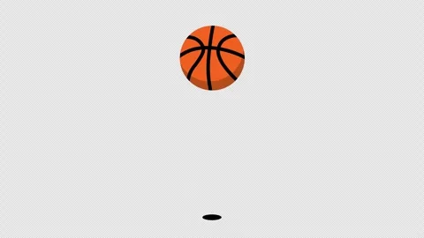 Stylized 2D Basketball Bouncing Sport 4K Loop Alpha Vídeo Stock 339752870