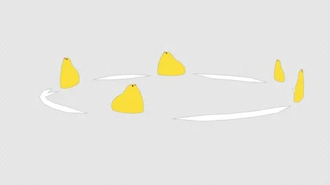 Stylized 2D Bird Chick Dizzy Confused Reaction 4K Alpha Stock Footage 338064376