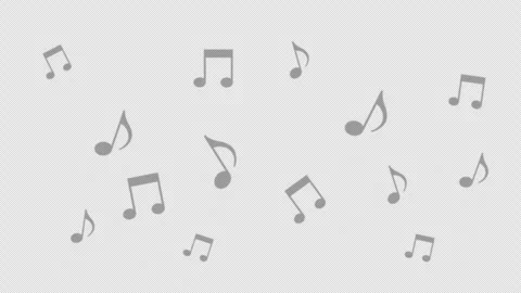 Stylized 2D Black Musical Notes Rising 4K Loop Transparent Stock Footage 338383125