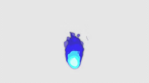 Stylized 2D Blue Fireball Energy 4K Seamless Loop Alpha Video stock 334090926