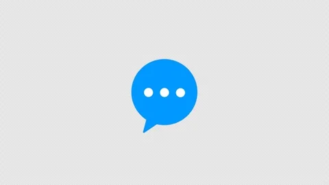 Stylized 2D Blue Speech Bubble Typing Chat 4K Loop Alpha Stock Footage 339274126